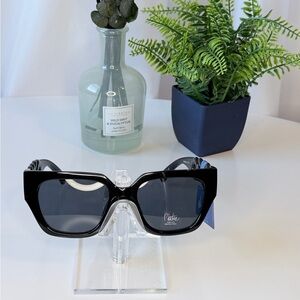 Bob Mackie Black Oversized Square Sunglasses